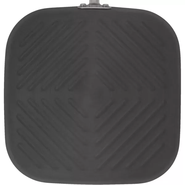 imageRachael Ray Cucina Hard Anodized Nonstick GrillDeep Square Griddle Pan 11 Inch Gray with Red HandlesGray with Orange Handles