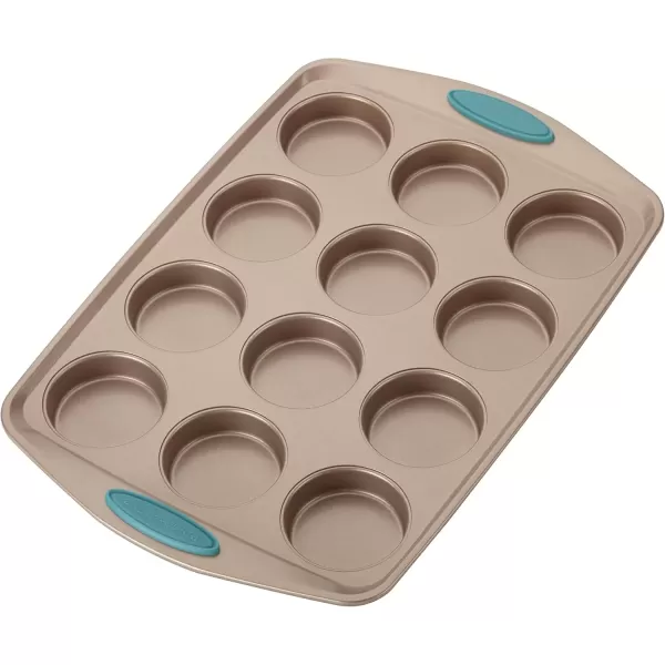 imageRachael Ray Cucina Nonstick 12Cup Muffin Tin With Grips  Nonstick 12Cup Cupcake Tin With Grips  12 Cup BrownBrown