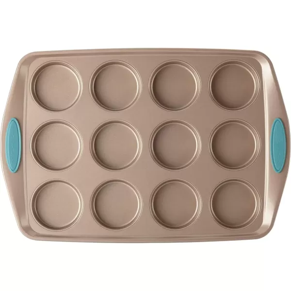 imageRachael Ray Cucina Nonstick 12Cup Muffin Tin With Grips  Nonstick 12Cup Cupcake Tin With Grips  12 Cup BrownBrown