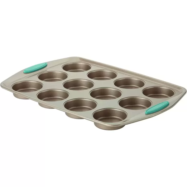 imageRachael Ray Cucina Nonstick 12Cup Muffin Tin With Grips  Nonstick 12Cup Cupcake Tin With Grips  12 Cup BrownBrown