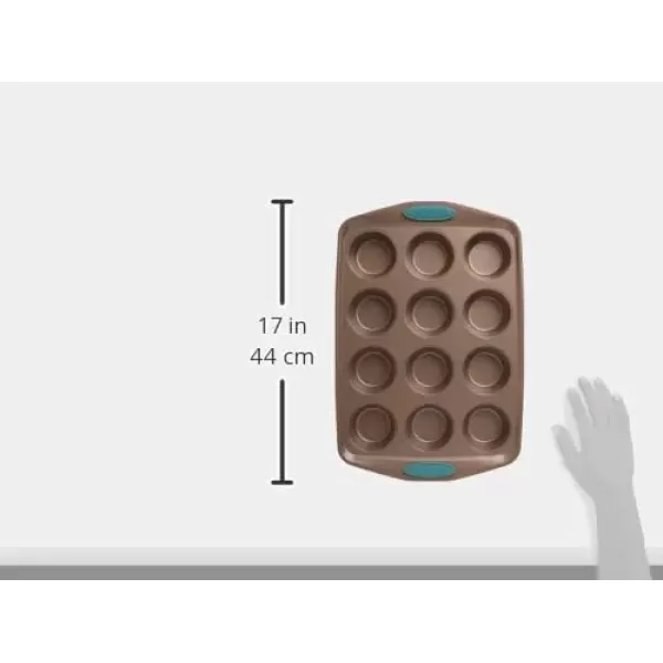 imageRachael Ray Cucina Nonstick 12Cup Muffin Tin With Grips  Nonstick 12Cup Cupcake Tin With Grips  12 Cup BrownBrown