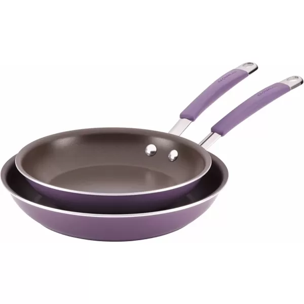 imageRachael Ray Cucina Nonstick Frying Pan  Fry Pan  Skillet  125 Inch GrayLavender Purple