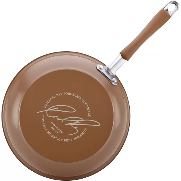 imageRachael Ray Cucina Nonstick Frying Pan  Fry Pan  Skillet  125 Inch GrayMushroom Brown