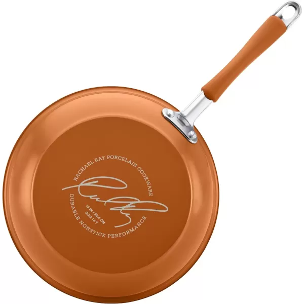 imageRachael Ray Cucina Nonstick Frying Pan  Fry Pan  Skillet  125 Inch GrayPumpkin Orange