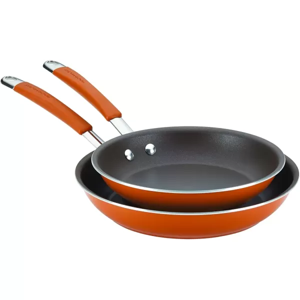 imageRachael Ray Cucina Nonstick Frying Pan  Fry Pan  Skillet  125 Inch GrayPumpkin Orange