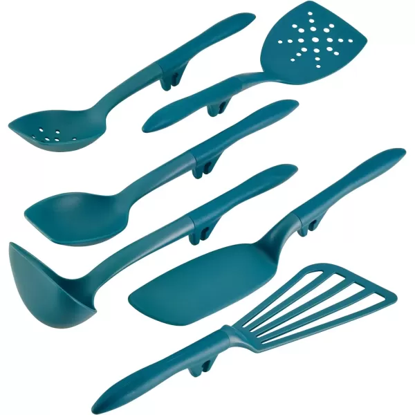 imageRachael Ray Gadgets Lazy Tools Nonstick KitchenCooking Utensil Set 6 Piece Teal