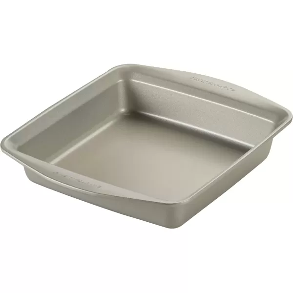imageRachael Ray Nonstick Bakeware Set without Grips includes Nonstick Baking Pan with Lid and Muffin Pan  Cupcake Pan  3 Piece Silver10 Piece