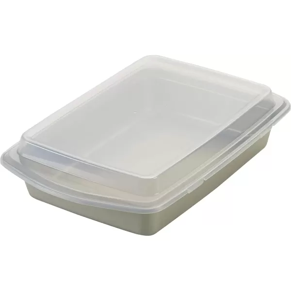 imageRachael Ray Nonstick Bakeware Set without Grips includes Nonstick Baking Pan with Lid and Muffin Pan  Cupcake Pan  3 Piece Silver10 Piece