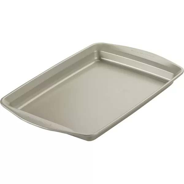 imageRachael Ray Nonstick Bakeware Set without Grips includes Nonstick Baking Pan with Lid and Muffin Pan  Cupcake Pan  3 Piece Silver10 Piece