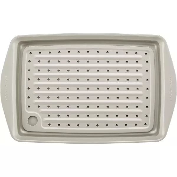 imageRachael Ray Nonstick Bakeware Set without Grips includes Nonstick Baking Pan with Lid and Muffin Pan  Cupcake Pan  3 Piece Silver10 Piece