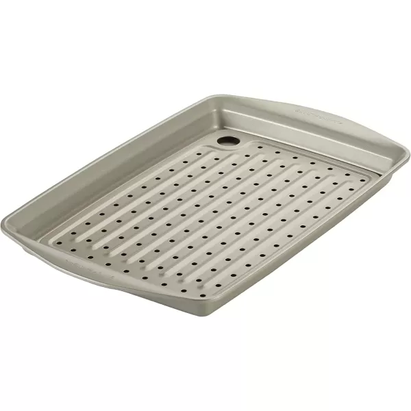 imageRachael Ray Nonstick Bakeware Set without Grips includes Nonstick Baking Pan with Lid and Muffin Pan  Cupcake Pan  3 Piece Silver10 Piece