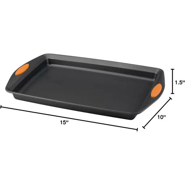 imageRachael Ray Nonstick Bakeware with Grips Nonstick Cookie Sheet  Baking Sheet  10 Inch x 15 Inch Gray with Orange Grips10 Inch x 15 Inch