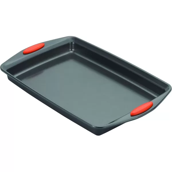 imageRachael Ray Nonstick Bakeware with Grips Nonstick Cookie Sheet  Baking Sheet  10 Inch x 15 Inch Gray with Orange Grips11 Inch x 17 Inch