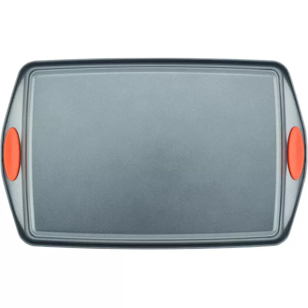 imageRachael Ray Nonstick Bakeware with Grips Nonstick Cookie Sheet  Baking Sheet  10 Inch x 15 Inch Gray with Orange Grips11 Inch x 17 Inch