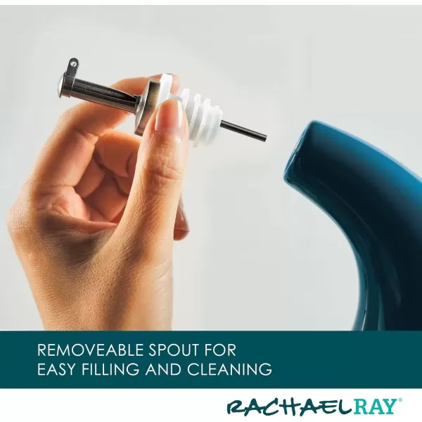 imageRachael Ray Serveware Ceramic EVOO Oil and Vinegar Dispensing Bottle Set 2 Piece TealTeal