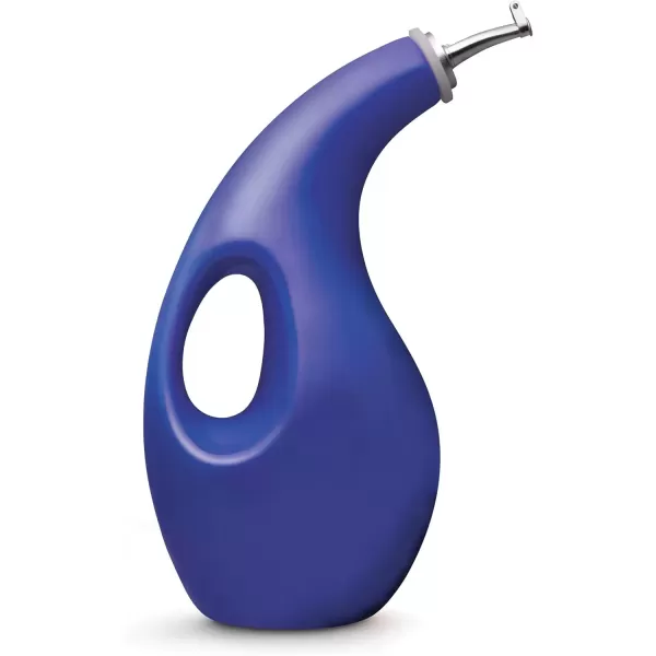 imageRachael Ray Solid Glaze Ceramics EVOO Olive Oil Bottle Dispenser with Spout  24 Ounce BlueBlue