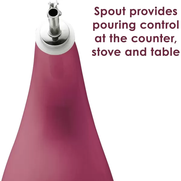 imageRachael Ray Solid Glaze Ceramics EVOO Olive Oil Bottle Dispenser with Spout  24 Ounce BlueBurgundy