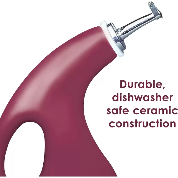 imageRachael Ray Solid Glaze Ceramics EVOO Olive Oil Bottle Dispenser with Spout  24 Ounce BlueBurgundy