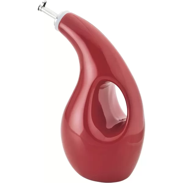 imageRachael Ray Solid Glaze Ceramics EVOO Olive Oil Bottle Dispenser with Spout  24 Ounce BlueCranberry Red