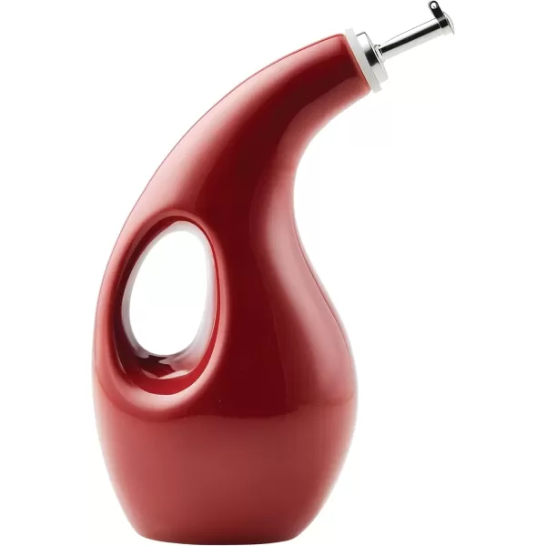 imageRachael Ray Solid Glaze Ceramics EVOO Olive Oil Bottle Dispenser with Spout  24 Ounce BlueCranberry Red