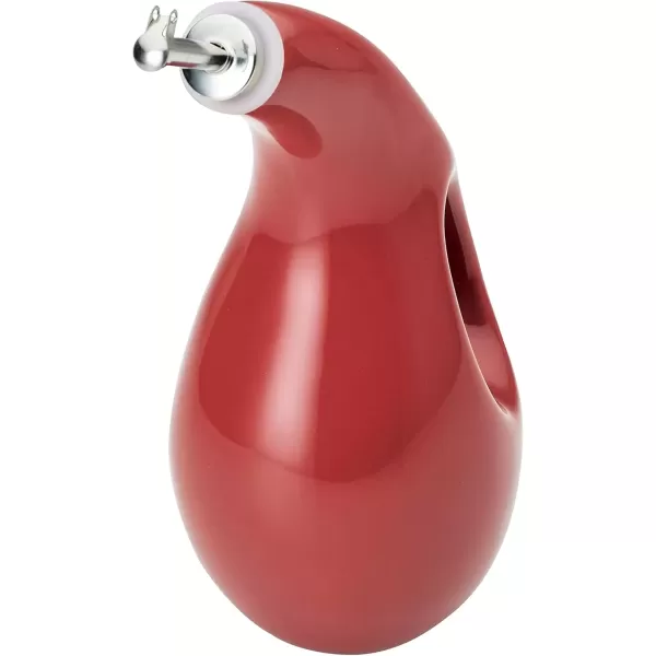 imageRachael Ray Solid Glaze Ceramics EVOO Olive Oil Bottle Dispenser with Spout  24 Ounce BlueCranberry Red
