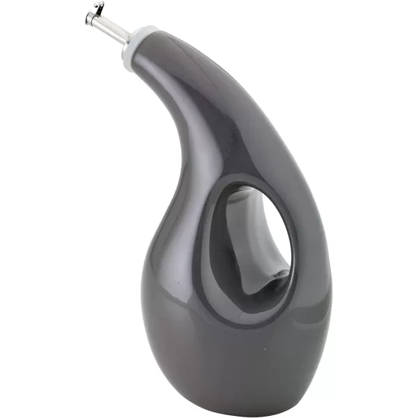 imageRachael Ray Solid Glaze Ceramics EVOO Olive Oil Bottle Dispenser with Spout  24 Ounce BlueDark Gray