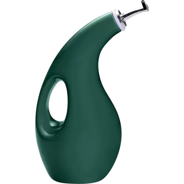 imageRachael Ray Solid Glaze Ceramics EVOO Olive Oil Bottle Dispenser with Spout  24 Ounce BlueDark Green
