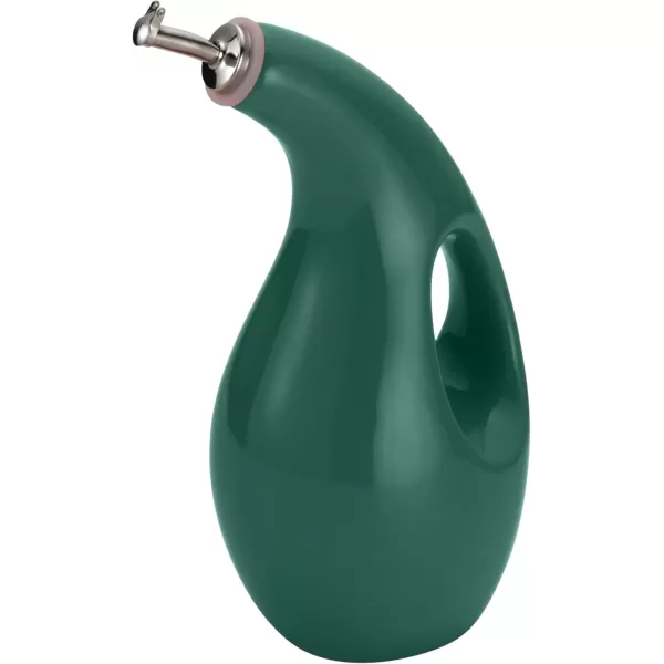 imageRachael Ray Solid Glaze Ceramics EVOO Olive Oil Bottle Dispenser with Spout  24 Ounce BlueDark Green
