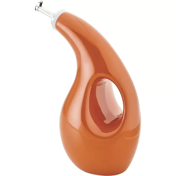 imageRachael Ray Solid Glaze Ceramics EVOO Olive Oil Bottle Dispenser with Spout  24 Ounce BluePumpkin Orange