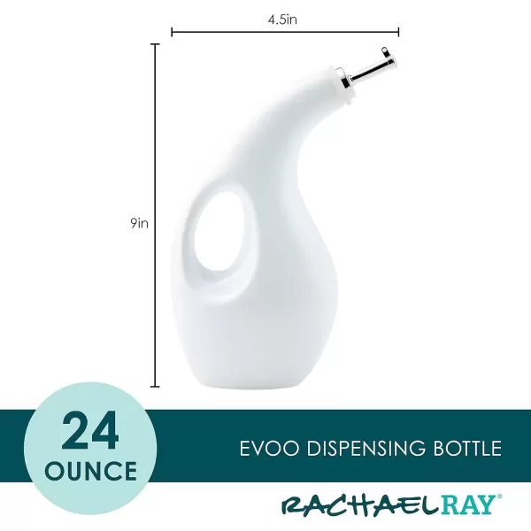 imageRachael Ray Solid Glaze Ceramics EVOO Olive Oil Bottle Dispenser with Spout  24 Ounce BlueWhite