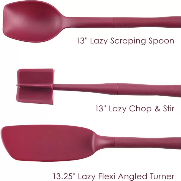 imageRachael Ray Tools and Gadgets Lazy Crush ampamp Chop Flexi Turner and Scraping Spoon Set  Cooking Utensils  3 Piece Light BlueBurgundy