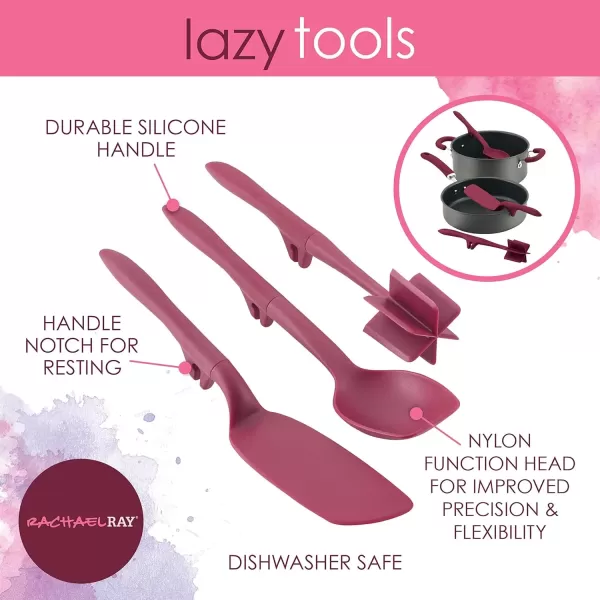 imageRachael Ray Tools and Gadgets Lazy Crush ampamp Chop Flexi Turner and Scraping Spoon Set  Cooking Utensils  3 Piece Light BlueBurgundy