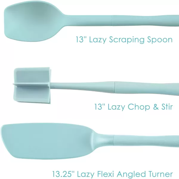 imageRachael Ray Tools and Gadgets Lazy Crush ampamp Chop Flexi Turner and Scraping Spoon Set  Cooking Utensils  3 Piece Light BlueLight Blue