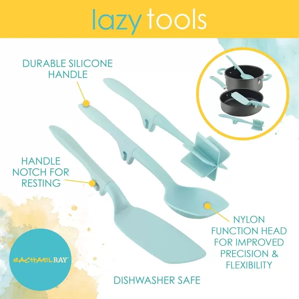 imageRachael Ray Tools and Gadgets Lazy Crush ampamp Chop Flexi Turner and Scraping Spoon Set  Cooking Utensils  3 Piece Light BlueLight Blue