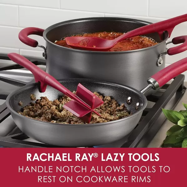 imageRachael Ray Tools and Gadgets Lazy Crush ampamp Chop Flexi Turner and Scraping Spoon Set  Cooking Utensils  3 Piece Light BlueRed