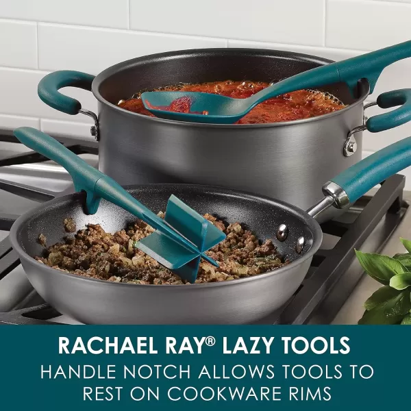 imageRachael Ray Tools and Gadgets Lazy Crush ampamp Chop Flexi Turner and Scraping Spoon Set  Cooking Utensils  3 Piece Light BlueTeal