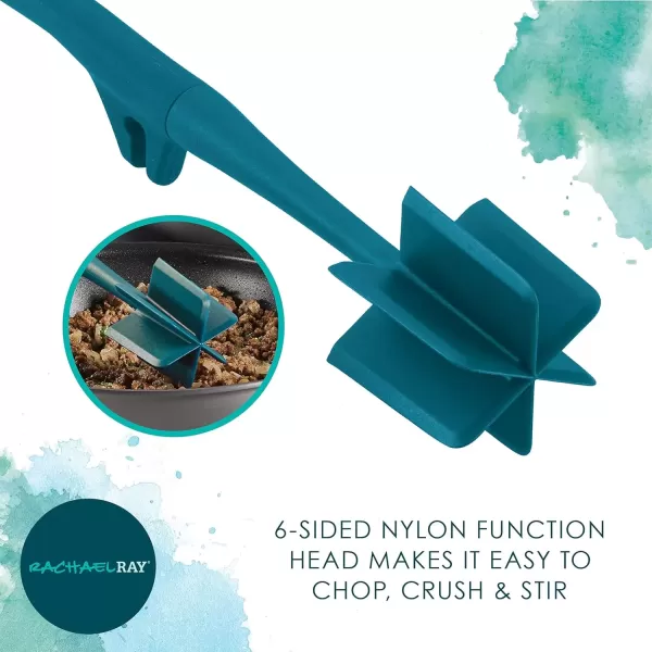 imageRachael Ray Tools and Gadgets Lazy Crush ampamp Chop Flexi Turner and Scraping Spoon Set  Cooking Utensils  3 Piece Light BlueTeal