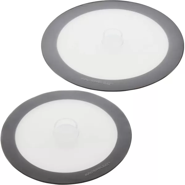 imageRachael Ray Tools and Gadgets Silicone Suction Lid Set 2 Piece TealDark Gray