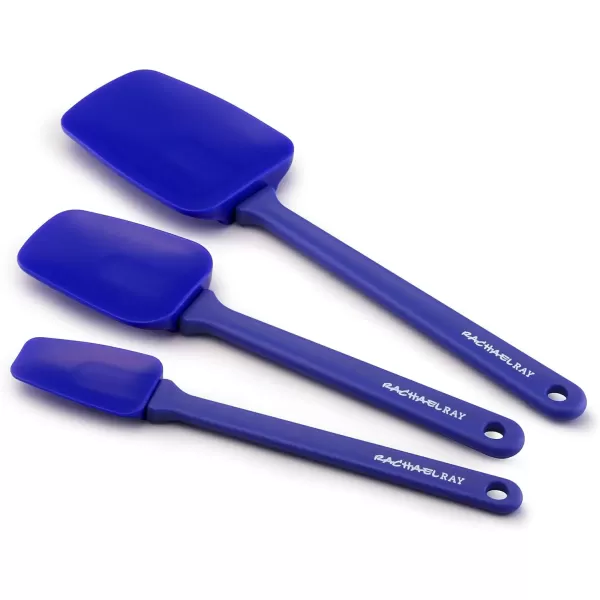 imageRachael Ray Tools and Gadgets Solid Spoonulas  Scraping Cooking Utensil Set  912Inch 10Inch and 1212 BlueBlue