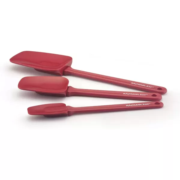 imageRachael Ray Tools and Gadgets Solid Spoonulas  Scraping Cooking Utensil Set  912Inch 10Inch and 1212 BlueRed
