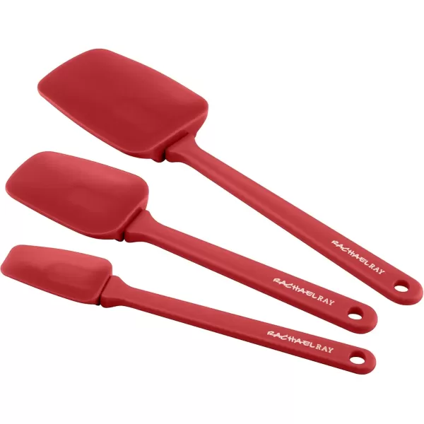 imageRachael Ray Tools and Gadgets Solid Spoonulas  Scraping Cooking Utensil Set  912Inch 10Inch and 1212 BlueRed