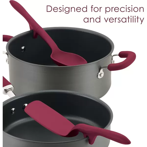 imageRachael Ray Tools and Gadgets Spoon Slotted and Solid Turners Set Cooking Utensils  3 Piece Teal BlueBurgundy