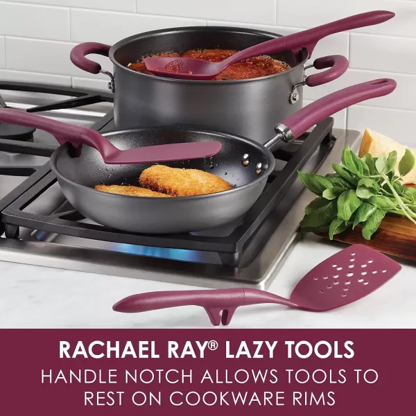imageRachael Ray Tools and Gadgets Spoon Slotted and Solid Turners Set Cooking Utensils  3 Piece Teal BlueBurgundy