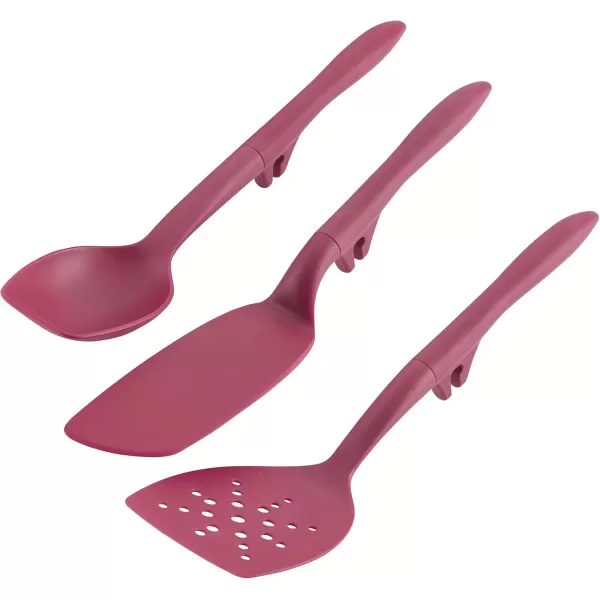 imageRachael Ray Tools and Gadgets Spoon Slotted and Solid Turners Set Cooking Utensils  3 Piece Teal BlueBurgundy