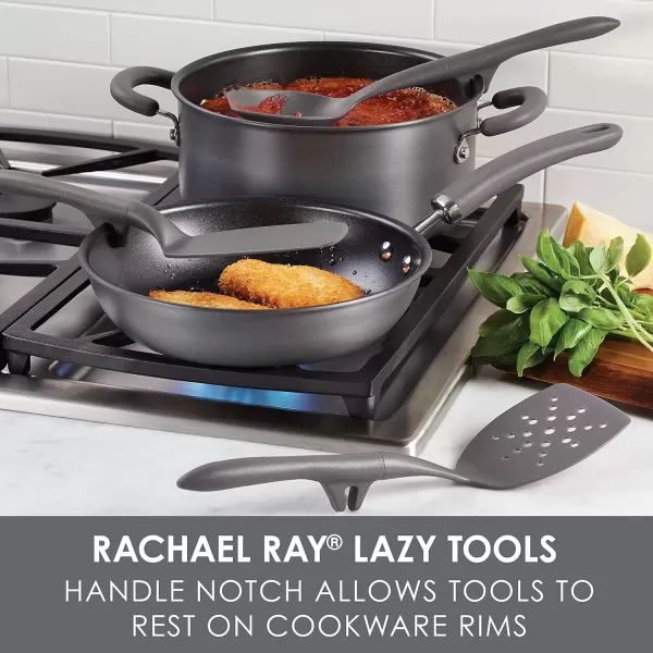 imageRachael Ray Tools and Gadgets Spoon Slotted and Solid Turners Set Cooking Utensils  3 Piece Teal BlueGray