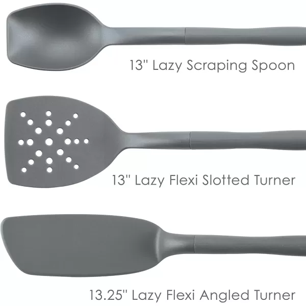 imageRachael Ray Tools and Gadgets Spoon Slotted and Solid Turners Set Cooking Utensils  3 Piece Teal BlueGray