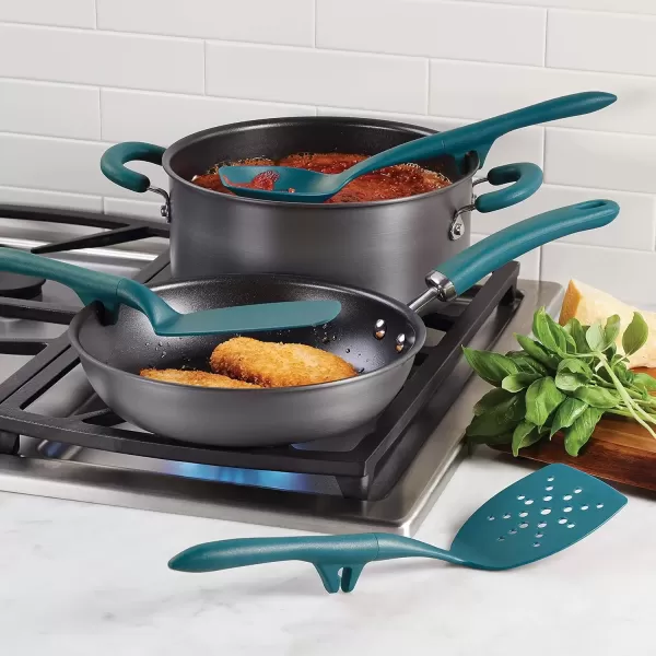 imageRachael Ray Tools and Gadgets Spoon Slotted and Solid Turners Set Cooking Utensils  3 Piece Teal BlueTeal
