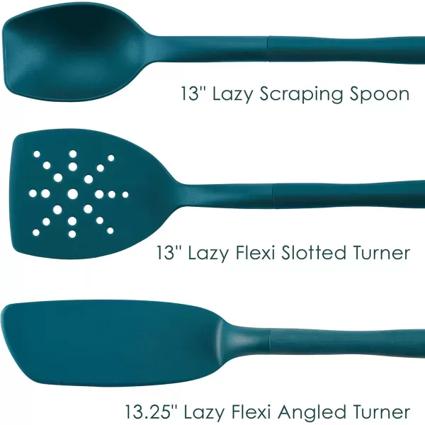 imageRachael Ray Tools and Gadgets Spoon Slotted and Solid Turners Set Cooking Utensils  3 Piece Teal BlueTeal