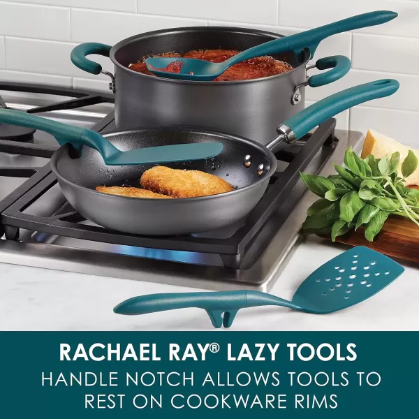 imageRachael Ray Tools and Gadgets Spoon Slotted and Solid Turners Set Cooking Utensils  3 Piece Teal BlueTeal