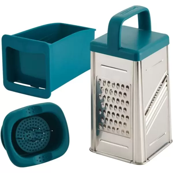 imageRachael Ray Tools and Gadgets Stainless Steel Box Grater for Vegetables Chocolate Hard Cheeses and more Teal BlueTeal